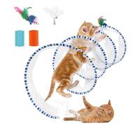 ZShireeyblackey S Type Self-Play Folded Coil Cat Spiral Tunnel Toy for Indoor Large Cats Play Exercise with 2 PCS Flea Lice Combs, Decompression Interactive Cat Springs Toys (Blue)