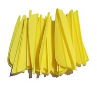 ZSHJG Hunting Arrow Plastic Feathers 3 Inches Fletching Plastic Vanes For DIY Arrows 100Pcs (Yellow)