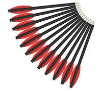 ZSHJGJR 6/12 pcs Carbon Crossbow Bolt Arrows, 6.2" Crossbow Arrows with 2" Rubber Spring for Pistol Crossbow Ideal for Small Outdoor Hunting (6PCS, RED)