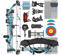 ZSHJGJR Archery Compound Bow Kit Set Bow and arrows Set 30-55lbs Adjustable Archery Hunting bow Compound bow kit for adult Beginners Compoundbow Hunting and Target Shooting (BLUE)