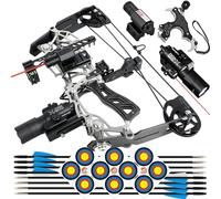 ZSHJGJR Archery Compound bow Set Bow and Arrow Set for Beginners Adult - 15-32 lbs Adjustable Mini Compound Bow - Complete Archery Package with Arrows & Targets Hunting - Right/Left Hand (Type 1)