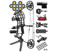 ZSHJGJR Archery Hunting Compound Bow Set Adult - 22" Compact Axle-to-Axle, 40-65 lbs Adjustable Draw Weight - Dual-Use Archery Kit for Arrows & Steel Balls - Adult Hunters & Outdoor Survival (Set 1)