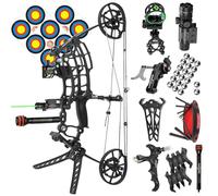 ZSHJGJR Archery Hunting Compound Bow Set Adult - 22" Compact Axle-to-Axle, 40-65 lbs Adjustable Draw Weight - Dual-Use Archery Kit for Arrows & Steel Balls - Adult Hunters & Outdoor Survival (Set 2)