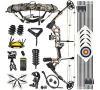 ZSHJGJR Compound Bow Set Archery Kit 0-70 Lbs Adjustable / 320 Fps High Speed Right Hand Target Shooting/Complete Accessories Case Arrows Broadheads/Black/Adult Beginners & Hunters