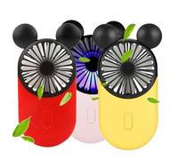 ZSHMJMJ Cute Personal Mini Fan(3 PACK), Mini Handheld Fan, USB Rechargeable Portable Fan with Stylish LED Light,3 Speed Adjustable,Cute Mouse,for Kids Girls Woman Home Office Outdoor Travel