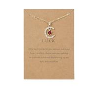 Zshosam Gold Chain for Pendant Female Twelve Months Moon Shape Pendant Necklace Moon Star Pendant Paper Card Necklace Rhinestone Necklace 12 Colors Card Gold Chain Necklace Costume