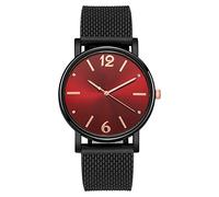 Zshosam Ladies Talking Watch Women's Diamond Simple Strap Watch Fashion Watch Quartz Mesh Ladies Women's Watch Black Leather Watch Band
