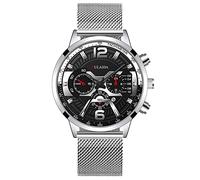Zshosam Vibrating Alarm Bracelet Fashion Sport Men's Stainless Steel Case Steel Band Quartz Analog Wrist Watch Step Counter Watch Watches for Women Mens Watch Ladies Watches