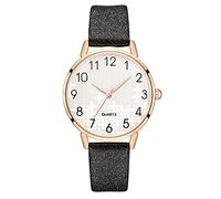 Zshosam Watch with Numbers Women Retro Monochrome Dress Watch Personality Dial Women Watch Leather Strap Alloy Case Watch Elegant Ladies Business Wristwatch Watch Wristbands for Men