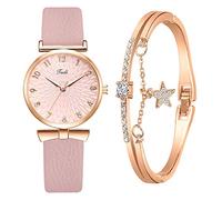 Zshosam Watches for Women Mens Gold Fashion and Watch American Style Dial Bracelet Jadi European Ladies Set Watch Set Mens Watch Ladies Watches (Pink, One Size)