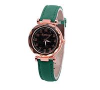 Zshosam Womens Watch White Quartz Watch Ladies Watch Digital Starry-Sky Luminous Belt Watch Women's Watch Black Leather Watch Band