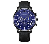 Zshosam World Time Fashion Moon Three Eyes Calendar Men's Watch Men's Leather Watch Chronometer Watches for Men Cheap Watches for Men Wrist Watches for Women