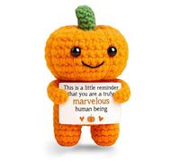 ZSHPENXI Mini Funny Handmade Positive Pumpkins Crochet Emotional Support Crochet Gift,Inspiring Gifts for Him Her,Men Women, Son Daughter,Birthday,Halloween