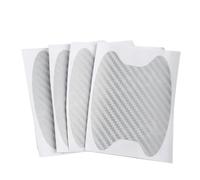 ZSHYTWE Car Door Handle Cup Protector 4Pcs Car Door Handle Anti Scratch Cover Carbon Fiber Protect Automobiles Film Styling Exterior Car Accessories(Silver)