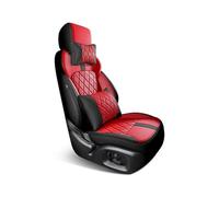 ZSHYTWE Car Seat Protectors Full set Custom Leather Car Seat Covers For Jaguar XF 2008 2009 2010 2011 2012 2013 Auto Accessories Interior Replacement Seat Covers(BK red+pillow)