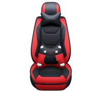 ZSHYTWE Car Seat Protectors Leather Car Seat Covers For Civic 2006-2011 For Fit For Accord 7 For CRV 2008 For CRZ For City 2003-2018 For Pilot 2009 For Jazz Seat Covers(Red+backrest)