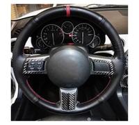 ZSHYTWE Car Steering Wheel Cover Car Steering Wheel Braid Cover Hand Sewing For Mazda MX-5 For Miata NC III 2005-2015 For MX5 2014-2009 Car Products Steering Wrap(Red thread)