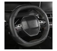 ZSHYTWE Car Steering Wheel Cover For Peugeot 3008 4008 5008 Car Steering Wheel Cover Carbon Fibre + PU Leather Auto Accessories Interior Coche(Black)