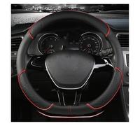 ZSHYTWE Car Steering Wheel Cover For VW For Golf For Polo For Teramont For Atlas For T-Roc For T-cross Car Steering Wheel Cover 38cm PU Leather(Red D)