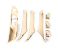 ZSHYTWE Interior Decoration for BMW 5 Series F10 F18 Left Drive LHD 7Pcs 2010-2016 Beige Black Carbon Fiber Car Interior Door Handle Plate Decorative Cover Car Decoration Interior(Beige)
