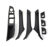 ZSHYTWE Interior Decoration for BMW 5 Series F10 F18 Left Drive LHD 7Pcs 2010-2016 Beige Black Carbon Fiber Car Interior Door Handle Plate Decorative Cover Car Decoration Interior(Black)