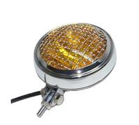 ZSHYTWE Motorcycle Led Headlights 5.75" H4 Lamp Motorcycle Headlight Headlamp Bottom Mount For Cruiser For Chopper For Cafe For Racer For Bobber Custom Universal Headlight(Chrome amber light)