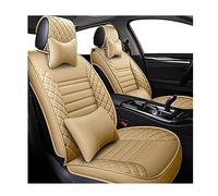 ZSHYTWE Seat Covers Leather Car Seat Covers For Focus 2 3 For S-MAX For Fiesta For Kuga Accessories Car-styling(Beige have pillow)