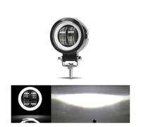 ZSHYTWE Third Brake Light LED Square Work Light 3inch White Angel Eyes Head Lamp 7D Lens Spot Beam Worklamp 12V 24V Daytime Running Lights For 4WD Offroad(1pc Round White)