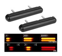 ZSHYTWE Third Brake Light Startup LED Tail Light Bar 12V 24V Flowing Turn Signal Universal Rear Bumper Brake Lamp Day Running For Truck Offroad Motorcycle(Short Red Amber)