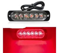 ZSHYTWE Turn Signal Light 1X Truck LED Strobe Police Warning Light 6SMD Grille Flashing Side Light Bar Car Trailer Beacon Lamp Amber Traffic Light 12V 24V(Red)
