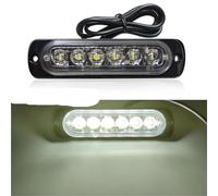 ZSHYTWE Turn Signal Light 1X Truck LED Strobe Police Warning Light 6SMD Grille Flashing Side Light Bar Car Trailer Beacon Lamp Amber Traffic Light 12V 24V(WHITE)