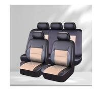ZSHYTWE Vehicle Seat Covers For Jazz Universal Waterproof Full Set PU Leather Car Seat Covers Interior Accessories(Beige)