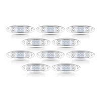 ZSHYTWE Wing Mirror Indicator 2/10pcs LED Side Marker Light Clearance Tail Lamp Warning For Truck Trailer Bus Boat 12V 24V Turn Signal Light(10pcs White)