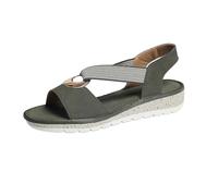 ZSIQOII Sandals for Women UK Orthopedic open-toe elasticated Strap Sandals Arch Support Lightweight Washable Summer Shoes summer sandals seaside escapes summer outings Army Green 4