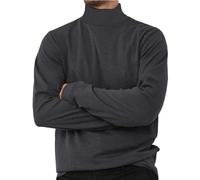 ZSJR Mens Mock Neck T Shirts Pullover High Neck Turtleneck Premium Long Sleeve Sweaters for Men, Dark Gray, XXL