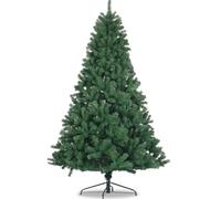 ZSJSM Artificial Christmas Tree Holiday Tree All Natural Spruce PVC Fir Tree 7.5ft Foldable Metal Stand No Lights Green
