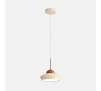 ZSJSM French Pendant Light Bedside Pendant Light Fixture, Modern 10W Led Cream Hanging Lamp with Metal Lampshade, Living Room Bedroom Hallway Study Room Ceiling Hanging Lights