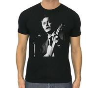 ZSJSZSD bgt Georges Brassens t-Shirt Chanteur Francais Cotton Black Guitare