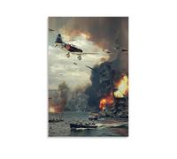 ZSJUMK Attack on Pearl HarborCanvas Murals Waterproof Scratch Resistant UV Resistant Elegant Home And Office Decoration Classic Modern DesignUnframe-style12x18inch(30x45cm)