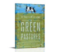 ZSJUMK He Makes Me Lie Down in Green PasturesCanvas Murals Waterproof Scratch Resistant UV Resistant Elegant Home And Office Decoration Classic Modern DesignFrame-style20x30inch(50x75cm)