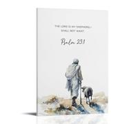 ZSJUMK The Lord Is My ShepherdCanvas Murals Waterproof Scratch Resistant UV Resistant Elegant Home And Office Decoration Classic Modern DesignFrame-style24x36inch(60x90cm)