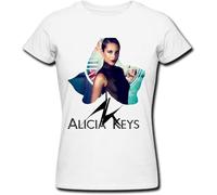 ZSKKCNUK Alicia Keys Girl On Fire Women's T-Shirt White
