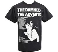ZSKKCNUK POLDBBs Mens Punk T-Shirt Damned & The Adverts Gaye Advert Gig Guide Poster 1977 Black