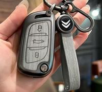 ZSKNT Car Key Case for Citroen C-Zero 2009-2020, Protective Case Cover Is Tear-resistant and Non-slip Durable and Not Easy To Break,Grey B