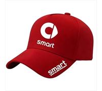 ZSKNT Car Logo Cap for Smart Forfour 453 2015-2019, Color Adjustable Baseball Caps Men and Women Hat Breathable Hat Motoring Accessory Cap,Red