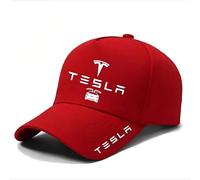 ZSKNT Car Logo Cap for Tesla Model X 2015-2024, Color Adjustable Baseball Caps Men and Women Hat Breathable Hat Motoring Accessory Cap,Red