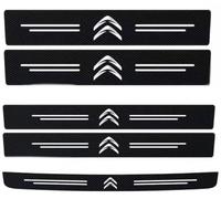 ZSKNT Premium Carbon Fiber Leather Sill Protectors for Citroen C5 X 2021-, Anti-Scratch Easy To Install Anti-Trampling Protection Decorative Strips