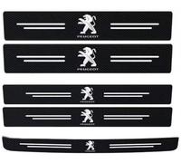 ZSKNT Premium Carbon Fiber Leather Sill Protectors for Peugeot 508 I SW 2014-2018, Anti-Scratch Easy To Install Anti-Trampling Protection Decorative Strips
