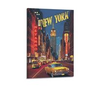 ZSLYMX City Night Scene Poster The Dimly Lit Streets of New York Poster Decorative Painting Canvas Wall Posters And Art Picture Print Modern Family Bedroom Decor Posters 12x18inch(30x45cm)