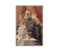 ZSLYMX Decorative Painting The Chariot Tarot Card Art Print, Decorative Wall Poster for Home Decor, European Style Illustration with Knight And Horses 16x24inch(40x60cm)